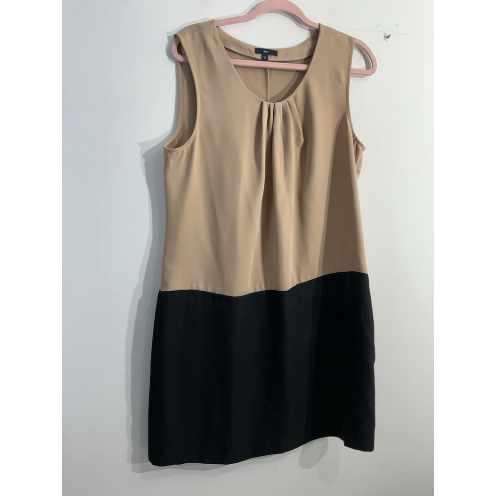 Womans Gap Pullover Knee Length Pencil Dress 14 Sleeveless Mauve Black